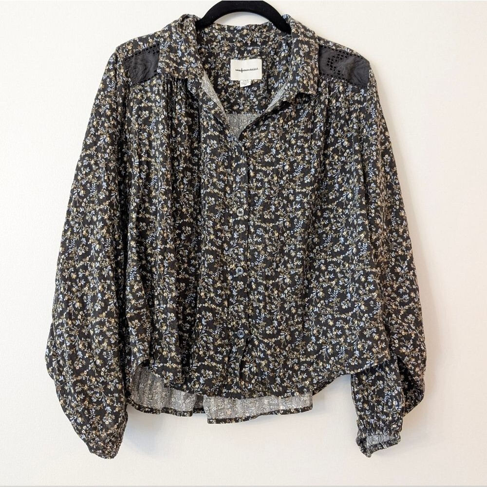American Eagle floral boho western blouse size Large